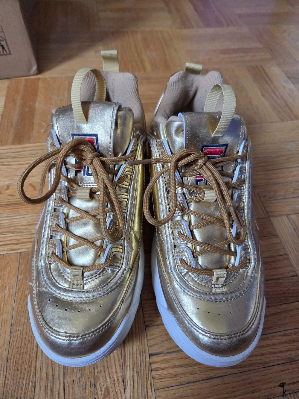 Gold Fila Disruptors Sneakers Women's Size 9